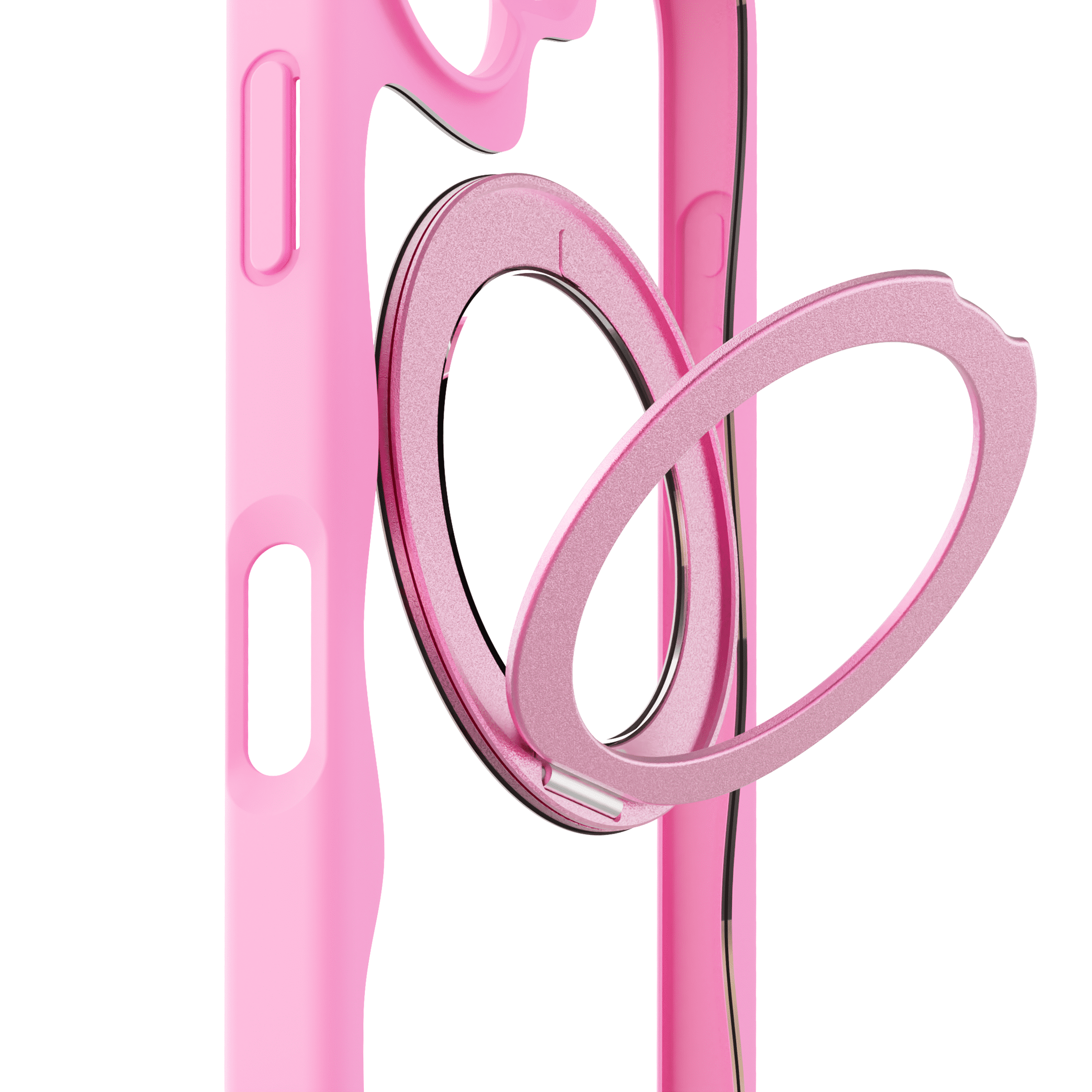 onn iPhone 17 Case, MagSafe Compatible Phone Case with Ring Stand & 360 Kickstand for Apple iPhone, Pink