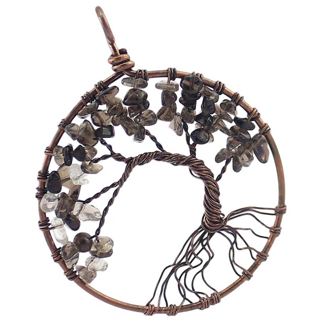 Colgante de árbol de , abalorios de piedras ambre Retro, joyería para colr de cadena DIY Marron Hugo Collar pendiente