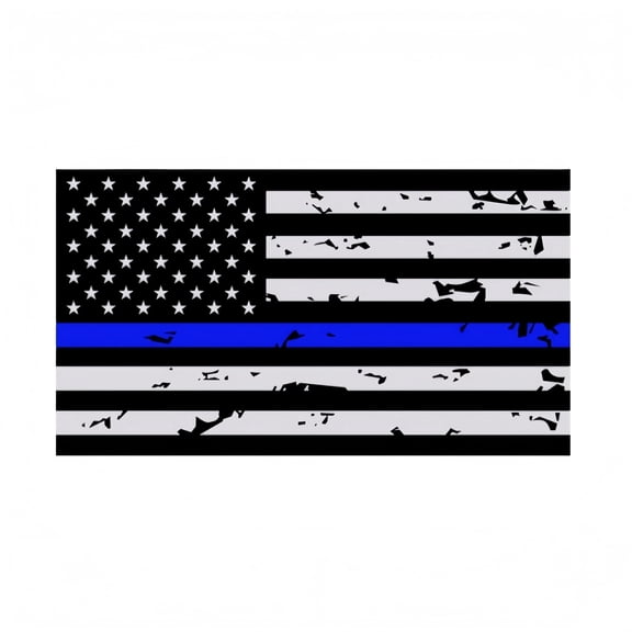 RUNJIG American Flag Decal Thin Blue Line Reflective Vinyl Universal Fit 1 Pack