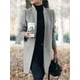 thumbnail image 2 of Chaqueta de invierno tipo blazer para mujer, lisa, acanalada, larga, 2 of 5