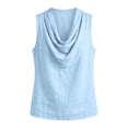 thumbnail image 4 of VNKIDY Womens Cowl Neck Sleeveless Solid Color Textured Tank Top Loose Curved Hem Breathable Summer Casual Daily Vest Tops For Ladies Classic Top L, 4 of 4