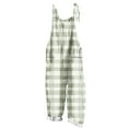 thumbnail image 3 of lcziwo Women's Jumpsuits Casual Loose Summer Linen Rompers Fashion Plaid Graphic Rompers Plus Size Wide Leg Bib Overall Onesie Pants with Pockets Ofertas Relampago de Hoy Army Green L, 3 of 6