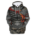 thumbnail image 5 of Sudadera con capucha con estampado 3D de caballero templario medieval para hombre, disfraz divertido de cosplay, ropa de calle, sudaderas con capucha de uniforme a la moda, 5 of 5
