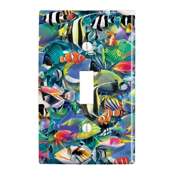 Ocean Coral Reef Fish Jam Diving Pattern Plastic Wall Decor Toggle Light Switch Plate Cover
