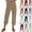 Camel, variant on longantii Womens Capri Pants Cotton Linen Straight Leg Capris Casual Elastic High Waisted Pants Lightweight Loose Fit Summer Cropped Trouser Silver S