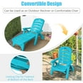 thumbnail image 6 of S AFSTAR Patio Chaise Lounge Chair, Folding Lounger Chair with 2 Flexible Wheels & 5 Adjustable Positions, Plastic Lounge Recliner for Outside Poolside Beach Sunbathing, Assembly-Free (2, Turquoise), 6 of 11