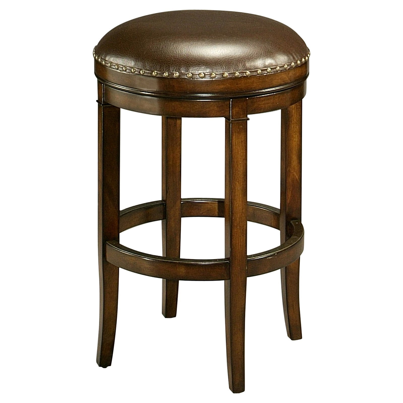 impacterra 30 in naples bay backless leather bar stool  distressed cherry   walmart