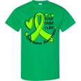 thumbnail image 3 of Inktastic Love, Care, Cure Lymphoma Awareness Lime Green Ribbon Hearts T-Shirt, 3 of 5