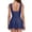 Navy Blue, variant on RELLECIGA Women's Front Ruched V Neck One Piece Skirt Vintage swim dress Retro One Piece Swimsuit Tummy Control One piece Swim Dresses Black Bathing Suit