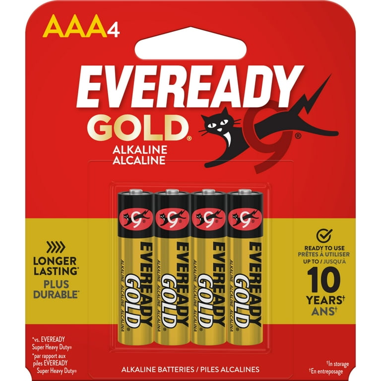 Eveready Gold Alkaline AAA Batteries 4 Pack of Triple A Batteries