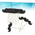 thumbnail image 4 of Mustache 50pcs Cake Toppers Decor Party Decorations Little Man Shower Cupcake Topper Wooden Black Cake Topper Moustache Product Boy Fake Fake Mustache, 4 of 5