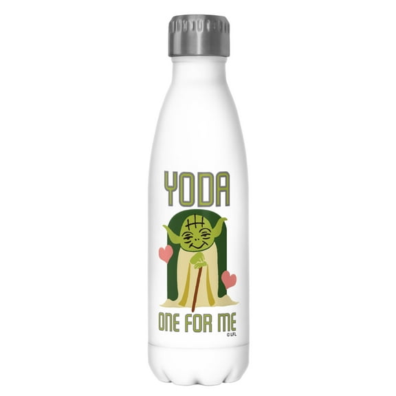 Star Wars Valentine's Day Yoda One For Me Stainless Steel Water Bottle White 17 oz.
