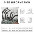 thumbnail image 5 of ONETECH  Octopus Decorative Throw Pillow Case, Mythological Kraken Octopus Tentacles Monster in The Sea Illustration Nautical, Couch Bedroom Living Room Cushion Cover, Grey Black, 5 of 5