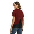 thumbnail image 6 of Xmarks Womens T shirts O Neck Short Sleeve Tops Tee Solid Color Blouse Red S, 6 of 8
