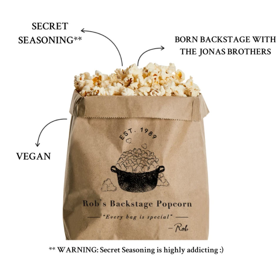 Rob's Backstage Popcorn 168ct Pallet Display