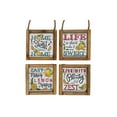 thumbnail image 1 of IH Casa Decor Framed Square Wood Hanger Lemon Asstd - Ensemble De 4, 1 of 3