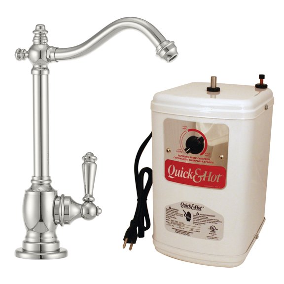 Westbrass Victorian 9" 1-Handle Hot Water Dispenser Faucet with Heat Tank, Polished Nickel
