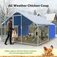 thumbnail image 4 of Sino Luban Metal Large Chicken Coop Run with Small Mesh Hardware Cloth for 20 Chickens/Ducks, Chicken Runs for Yard with Waterproof Cover, Chicken Enclosure Pen Outdoor, Walk-in Poultry Cage, 4 of 8