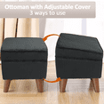 thumbnail image 2 of FAGAGA Large Storage Ottoman, Adjustable Foot Stool for Living Room, Step Stool Ottoman with Storage, Upholstered Corduroy Foot Rest for Bedroom, Dorm | Black, 2 of 10