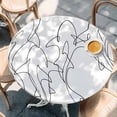 thumbnail image 4 of White Black Striped Shark Round Tablecloth 45-54 Inch Round Fitted Table Cloth with Elastic Edge, Modern Abstract Art Stripes Waterproof Table Cover Protector for Outdoor Picnic Party Dining, 4 of 9