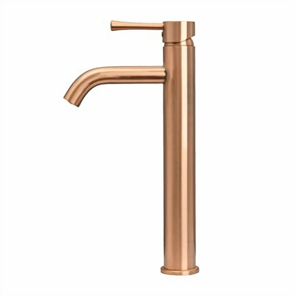 Copper Single Hole Bathroom Vessel Sink Faucet, Commercial Basin Mixer Tap, Solid Brass Lead-Free Hot and Cold Water Faucet, Lavatory Tall Body - Akicon