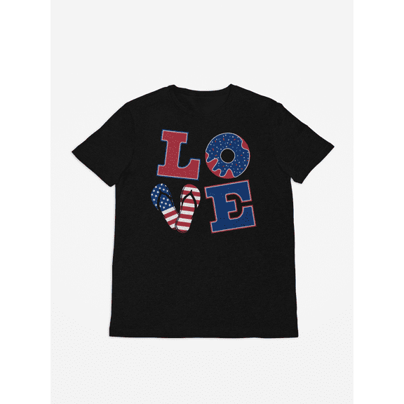 Patriotic Love T Shirt-Black