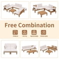 thumbnail image 6 of JOIVI 4 Piece Outdoor Acacia Furniture Set, Patio Furniture Sectional Sofa Set with Adjustable Armrest and 2-in-1 Coffee Table for Backyard, Garden, Balcony, 6 of 8