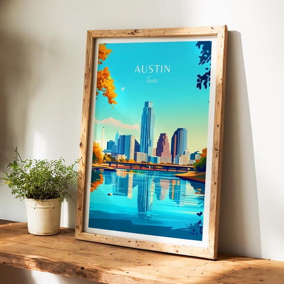 Austin Poster Texas Wall Art The Perfect Gift And A Lasting Travel Memory Usa Travel Poster Art Print Wall Decor