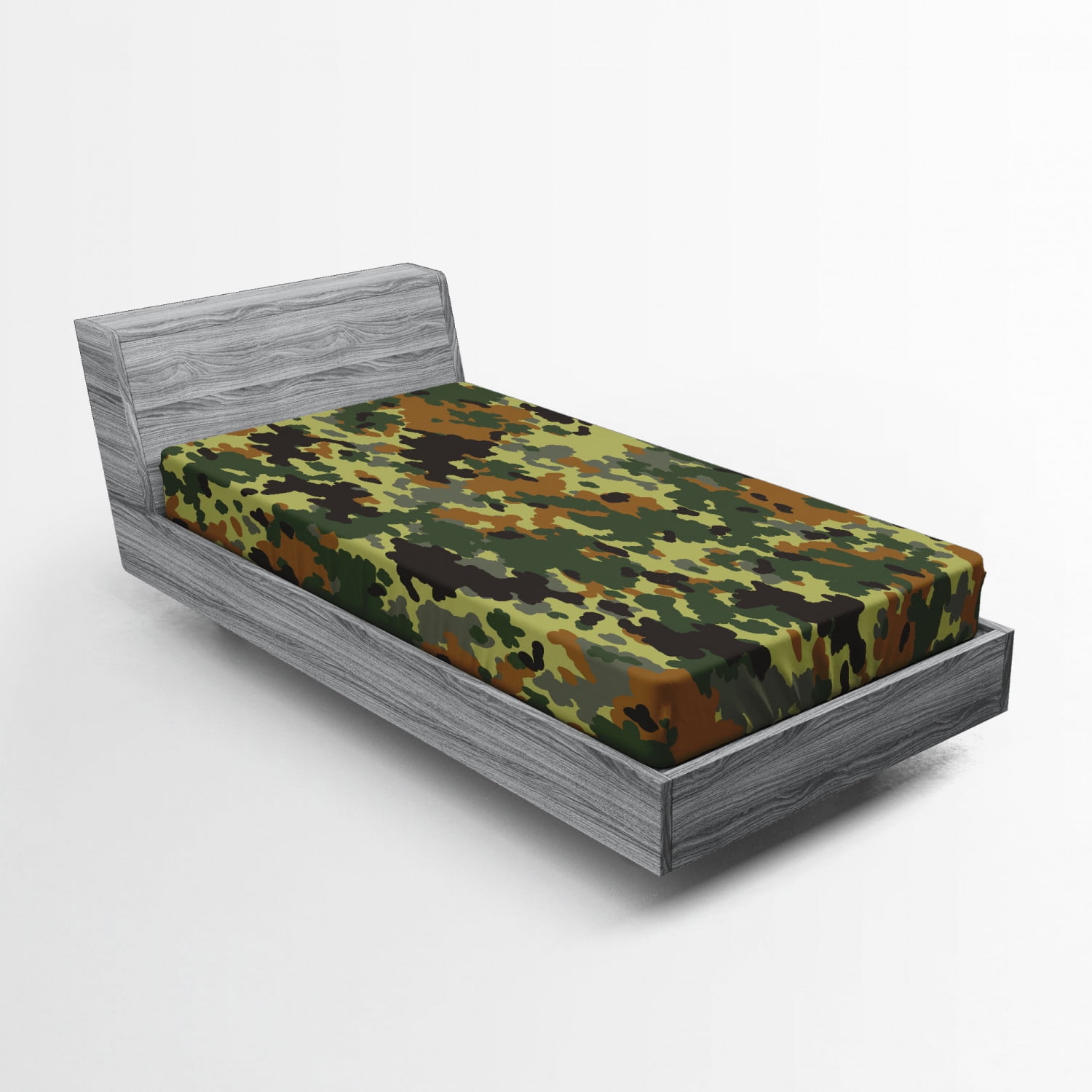 Camo Fitted Sheet Classical Germany Camouflage Pattern Forest Jungle