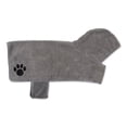 thumbnail image 2 of Bone Dry Gray Embroidered Paw Medium Pet Robe, 2 of 3
