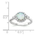 thumbnail image 4 of White Sterling Silver Ring Band Fashion Round (4 Prong) Cubic Zirconia CZ Clear Opal, Lab Created Phenomena, 4 of 5