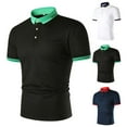 thumbnail image 3 of Sngxgn Men's Slim Fit Short Sleeve Solid Soft Cotton Polo Shirt(Black,L), 3 of 4
