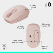 Logitech MK250 Bluetooth Wireless Mouse and Keyboard Combo: Fast & Easy Connectivity, Compact Wireless Keyboard, Ambidextrous Mouse (Rose)