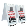 thumbnail image 2 of A-frame Sidewalk Laptop Desktop Sale 24" x 36" Double Sided A-Frame Sidewalk Sign, Includes 2 Plastic Inserts | Foldable Portable White Signicade Sandwich Board Signs, 2 of 5
