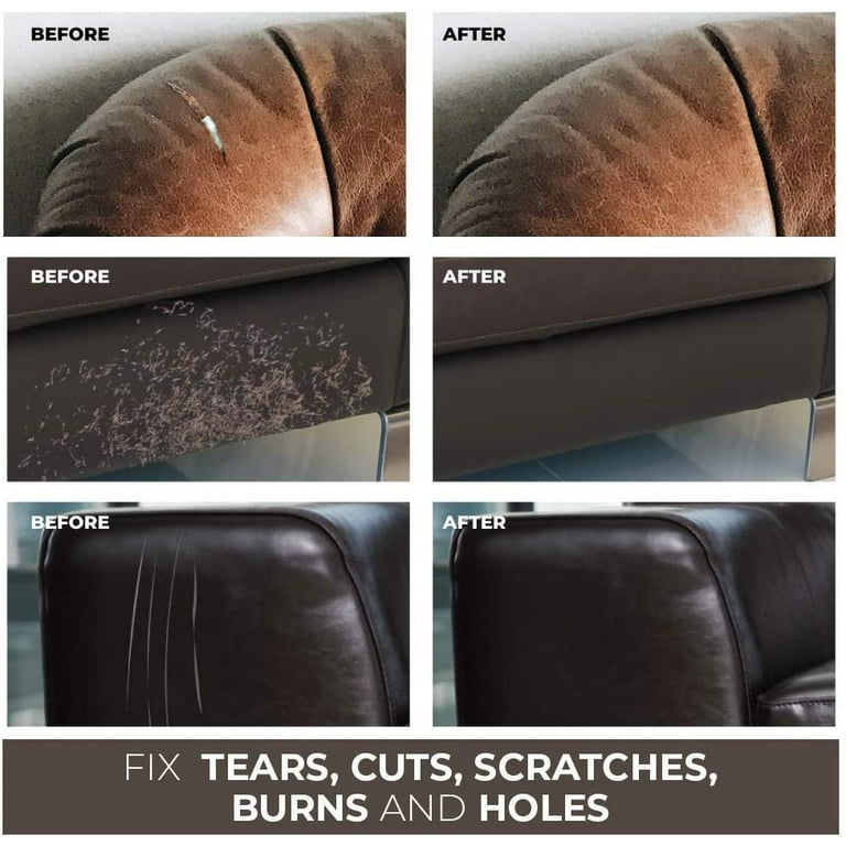 Black Leather Patches for Couch and Vinyl Repair Kit - Furniture