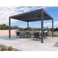 thumbnail image 2 of PURPLE LEAF 10 X 12 Louvered Pergola 94AS Outdoor Aluminum Adjustable Roof Deck Backyard Garden Hardtop Gazebo Grey, 2 of 8
