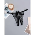 thumbnail image 5 of 4 tangas sexys con lazo decorativo, tirantes finos sin entrepierna, estampado floral de rosas, lencería íntima para mujer., 5 of 5