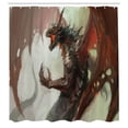 thumbnail image 3 of Ambesonne Myth Shower Curtain, Creature Dragon, 69"Wx70"L, Grey Red, 3 of 5