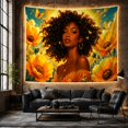 thumbnail image 6 of Figure Voluminous Curly With Hair Figure Depicted Chest, Mystical Fantasy for Space Lovers, Galaxy Room Decor, Mother's Day Gift, Tapestry Wall Hanging for Bedroom and Dorm, 6 of 7