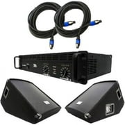 Seismic Audio Pair of 12" Wedge Floor Monitors, Amplifier, and Cables (Add On)