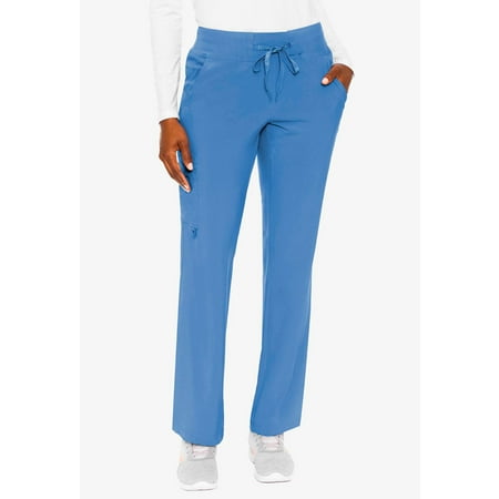 MED COUTURE Women Yoga 1 Cargo Pocket Pant, Color: Ceil, Size: L (8747P-CEIL-L)