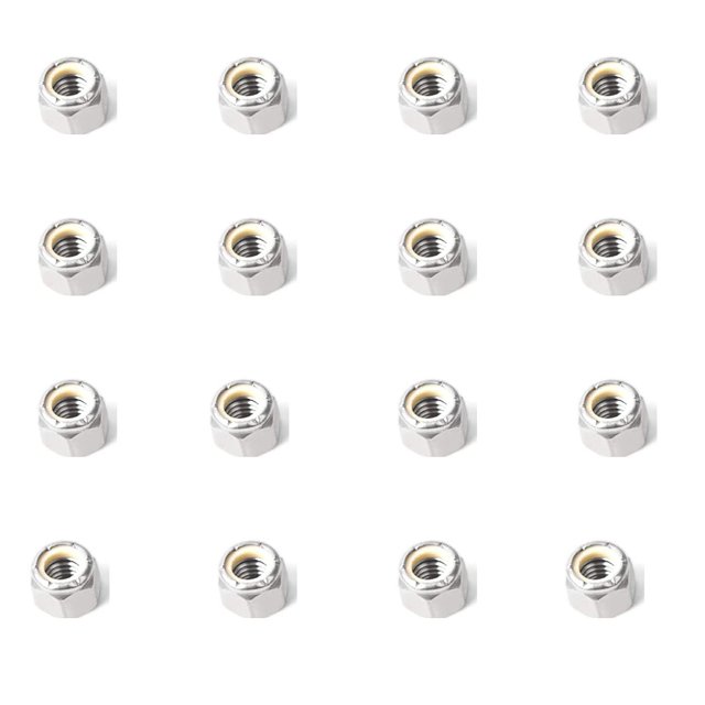 Tuercas De Seguridad Hexagonales Con Inserto De Nailon De 3/8-16 Socell 26 Piezas Tuercas De Seguridad Hexagonales Con Inserto De Nailon De Acero Inoxidable 304 Para Sujetadores Industriales Y De Cons