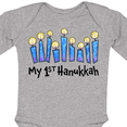 thumbnail image 4 of Inktastic My First Hanukkah with Lit Candles Boys or Girls Long Sleeve Baby Bodysuit, 4 of 5