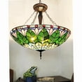 thumbnail image 3 of CHLOE Lotus 28" W Tiffany Stained Glass Inverted Ceiling Pendant in Bronze, 3 of 4
