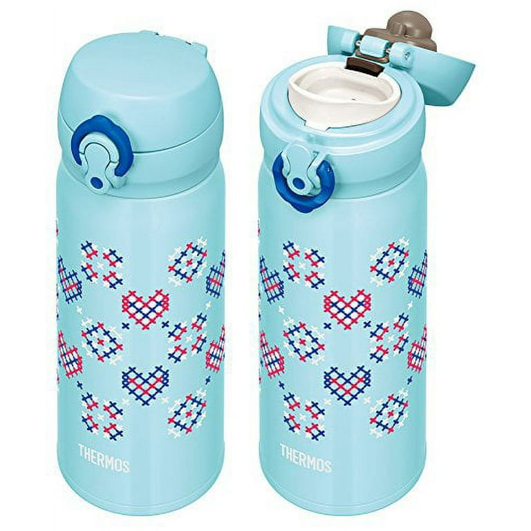 Thermos Water bottle Vacuum insulated mobile mug 400ml Blue stitch