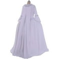 thumbnail image 5 of Women's Marie Antoinette Cosplay Ball Gown Costume 18th Century White Ruffle Sack-back Rococo Gown Dress, 5 of 8