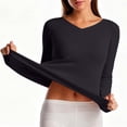 thumbnail image 5 of Miqool Womens Long Sleeve Thermal Shirts Casual V Neck Soft Stretchy Breathable Lightweight Base Layer Underwear Top, 5 of 6