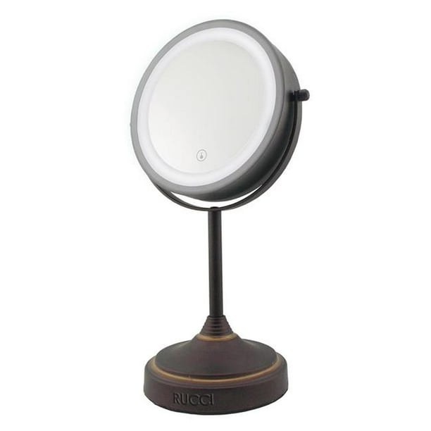 Rucci M401brz 6 75 In Led 7x 1x, Oil Rubbed Bronze Vanity Mirror With Light