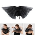 thumbnail image 1 of Victorian Retro Mesh Neck Ruff Collar Glitter Layered Ruffle Fake Collar Shawl Halloween Tulle Clown Choker for Renaissance Cosplay, 1 of 8