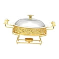 thumbnail image 1 of Abbracc Round Chafing Dish Convenient with Lid Buffet Food Warmer Practical Food Serving, 1 of 9